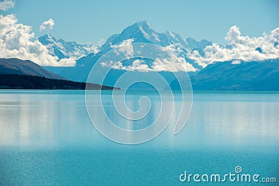 Mount Cook under the bright sky Stock Photo
