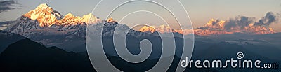 Mount Dhaulagiri and mount Annapurna - Nepal Stock Photo