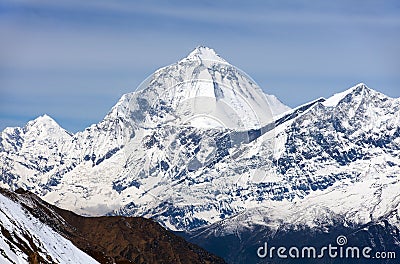 Mount Dhaulagiri, view from Thorung La pass Stock Photo