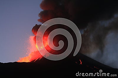 Mount Etna eruption Editorial Stock Photo