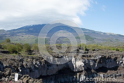 Mount Etna Lava Fields Stock Photo