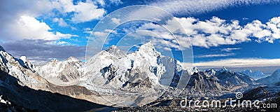 Mount Everest, himalaya, evening panoramic view Stock Photo