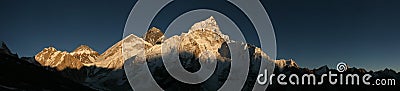 Mount Everest and the Khumbu Glacier from Kala Patthar, Himalaya Stock Photo