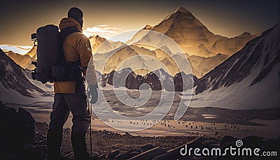 Mount Everest mountain rescue Stock Photo