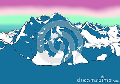 Mount Everest, relief height, mountains Stock Photo