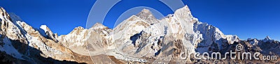 Mount Everest sunset panoramic view Stock Photo