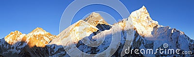 Mount Everest sunset panoramic view Stock Photo