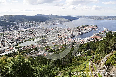 Mount Floyen View Bergen Stock Photo