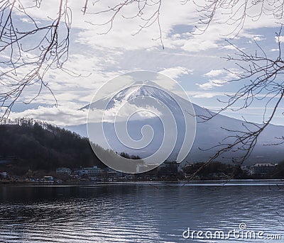 Mount Fuji five lakes Japan Stock Photo