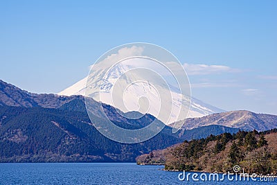 Mount Fuji, Lake Ashinoko, Hakone, Japan Stock Photo