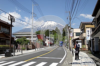 Mount Fuji is seen from Oyama Town, Sunto District, Shizuoka Prefecture, Japan. Editorial Stock Photo