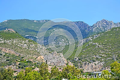 Mount Gerania in Greece. Stock Photo