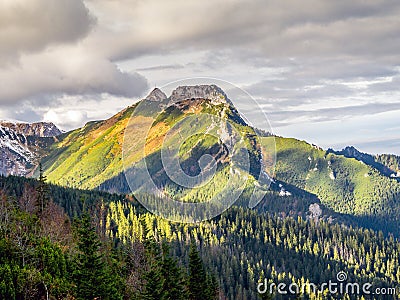 Mount Giewont in the Tatra mountains Stock Photo