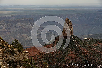 Mount Hayden Standing High Over The Grand Canyon Stock Photo