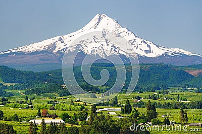 Mount hood and hood river valley Stock Photo