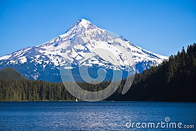 Mount Hood and Lost Lake Stock Photo