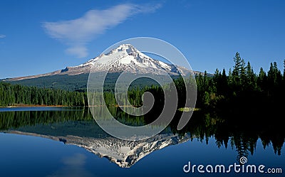 Mount Hood and Trillium Lake Stock Photo