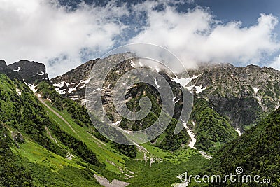 Mount Hotaka in Kamikochi national park Stock Photo