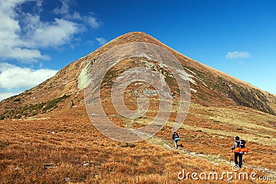 Mount Hoverla or Goverla, Ukraine Carpathian mountains Editorial Stock Photo