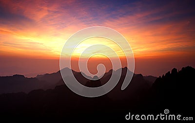 mount huangshan sunrise Stock Photo