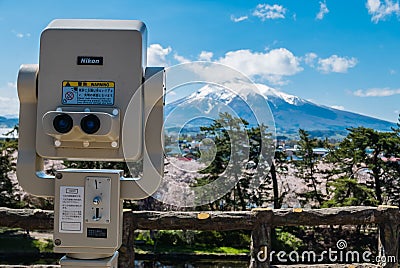 Mount Iwaki view from Hirosaki Castle Park Editorial Stock Photo