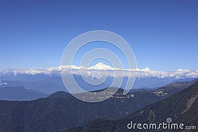 Mount Kangchenjunga, Zuluk, East Sikkim, Pangolakha Wildlife Sanctuary Stock Photo