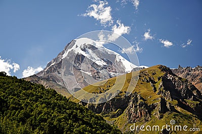 Mount Kazbeg Stock Photo