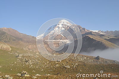 Mount Kazbeg Kazbegi National Park Stock Photo