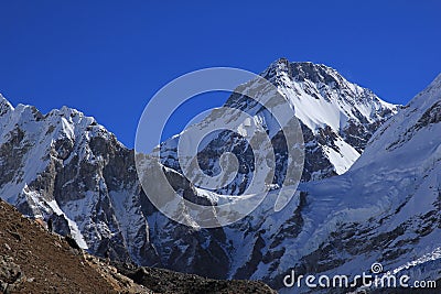 Mount Khumbutse, view from Kala Patthar Stock Photo