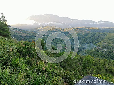 Mount Kinabalu view form bundu Tuhan Stock Photo