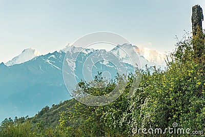 Mount Langtang Circuit Nepal Gosaikunda Stock Photo