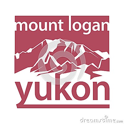 Mount Logan is the highest mountain in Canada Vector Illustration
