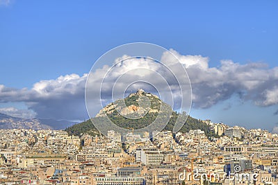 Mount Lycabettus in Athens,Greece Editorial Stock Photo