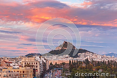 Mount Lycabettus in Athens, Greece Stock Photo