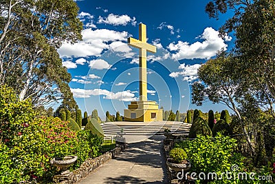 Mount Macedon, Victoria, Australia - Mount Macedon Memorial Cross Editorial Stock Photo