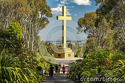 Mount Macedon, Victoria, Australia - Mount Macedon Memorial Cross Editorial Stock Photo