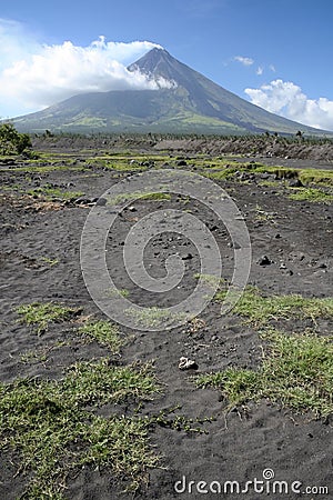 Mount mayon volcano landscape luzon philippines Stock Photo
