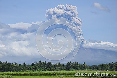 Mount Merapi eruption Stock Photo