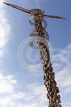 Mount Nebo, Jordan, March 2020: The Brazen Serpent Editorial Stock Photo