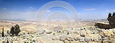 Mount Nebo, place of Moses grave Stock Photo