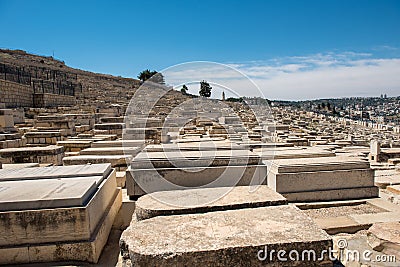 Jewish cemetery in Jerusalem, Israel Stock Photo