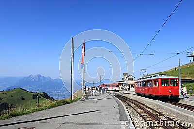 Mount Pilatus from Rigi Kulm station Switzerland Editorial Stock Photo
