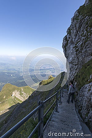 Mount Pilatus walk surrounding path, Switzerland Editorial Stock Photo