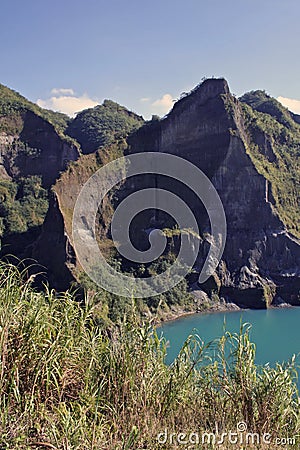 mount pinatubo volcano crater lake philippines Stock Photo