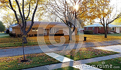 Mount Prospect IL, USA- November 8, 2013. Residential district. Stock Photo