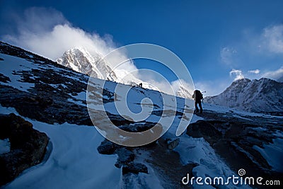 Mount Pumori view in Sagarmatha National Park Editorial Stock Photo