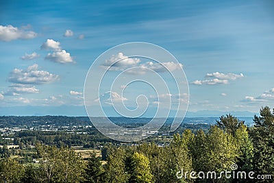 Mount Rainier From Kent Stock Photo