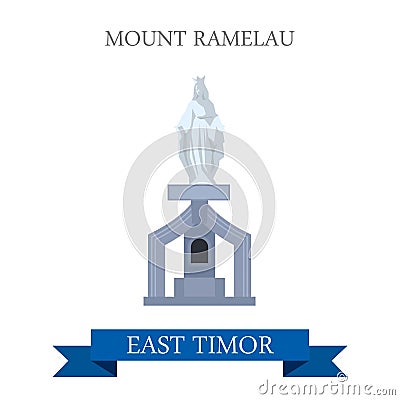 Mount Ramelau aka Tatamailau East Timor vector flat attraction Vector Illustration