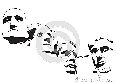 Mount Rushmore Vector Illustration