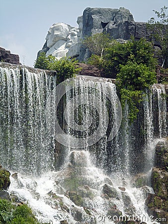 Mount Rushmore Memorial Niagara Fall Composite Editorial Stock Photo